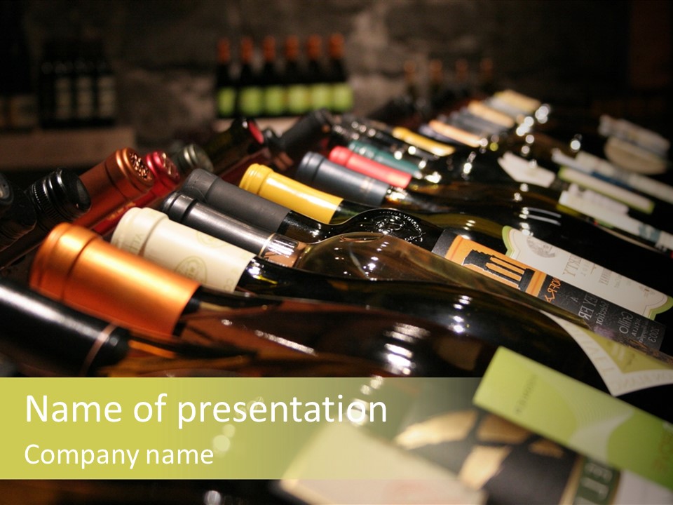 Bottles Tasting Wine Restaurants PowerPoint Template