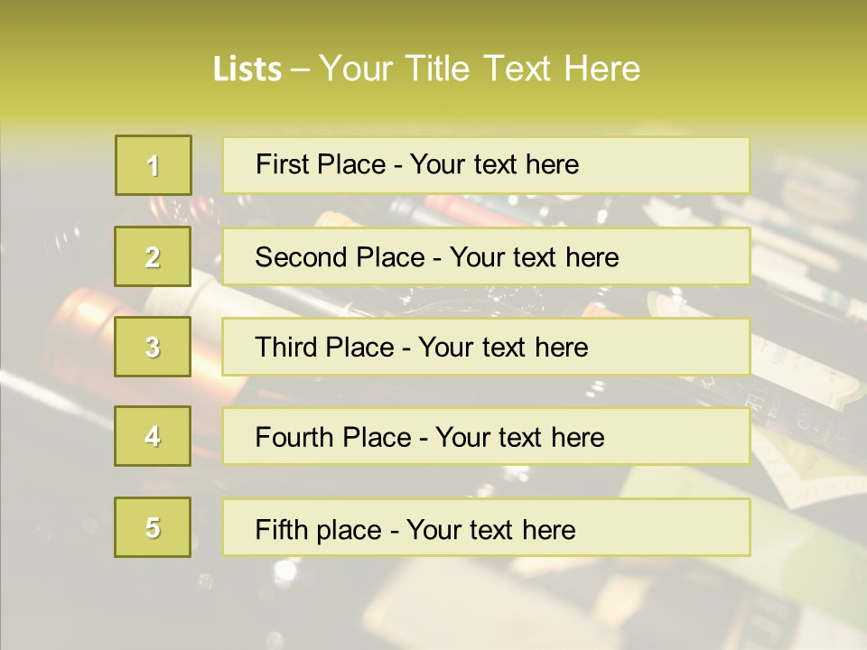 Bottles Tasting Wine Restaurants PowerPoint Template