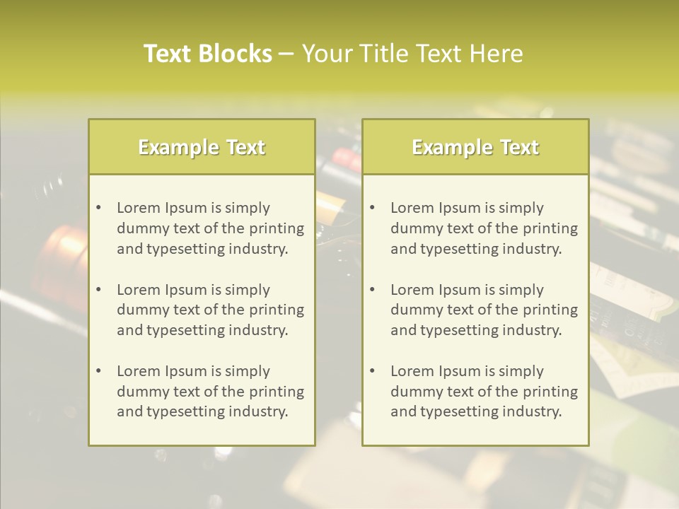 Bottles Tasting Wine Restaurants PowerPoint Template