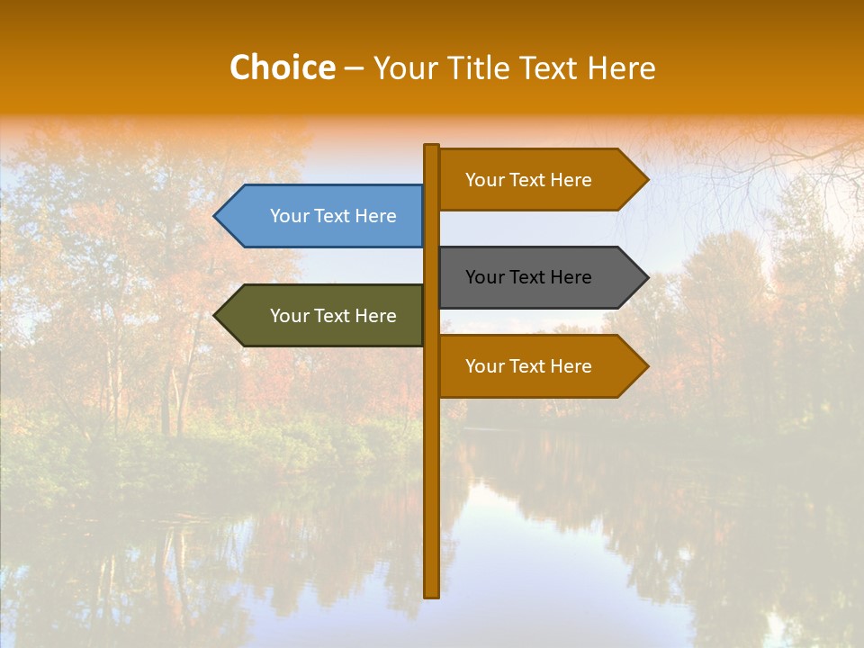 Reflection Red Tranquil PowerPoint Template