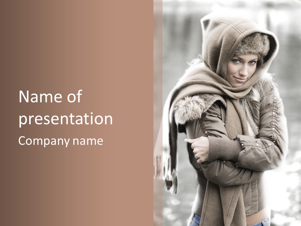 River Woman Beauty PowerPoint Template