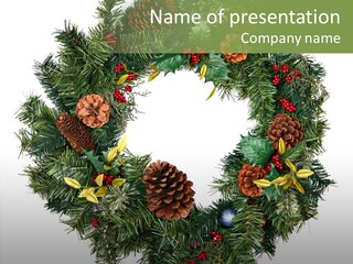 Christmas Evergreen Natural PowerPoint Template