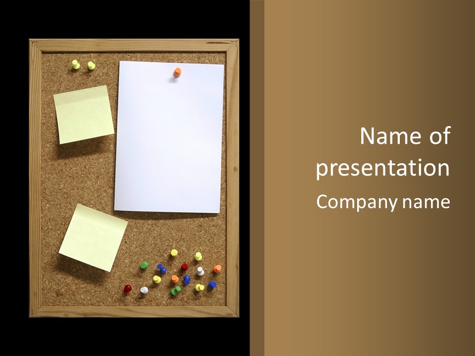 Pushpin Isolated Blank PowerPoint Template