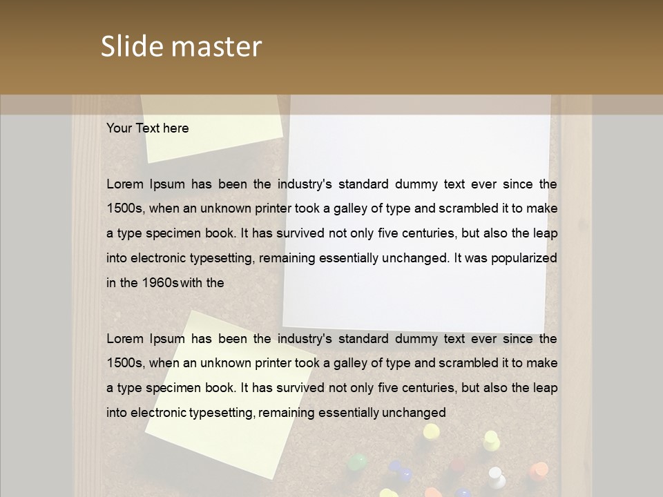 Pushpin Isolated Blank PowerPoint Template