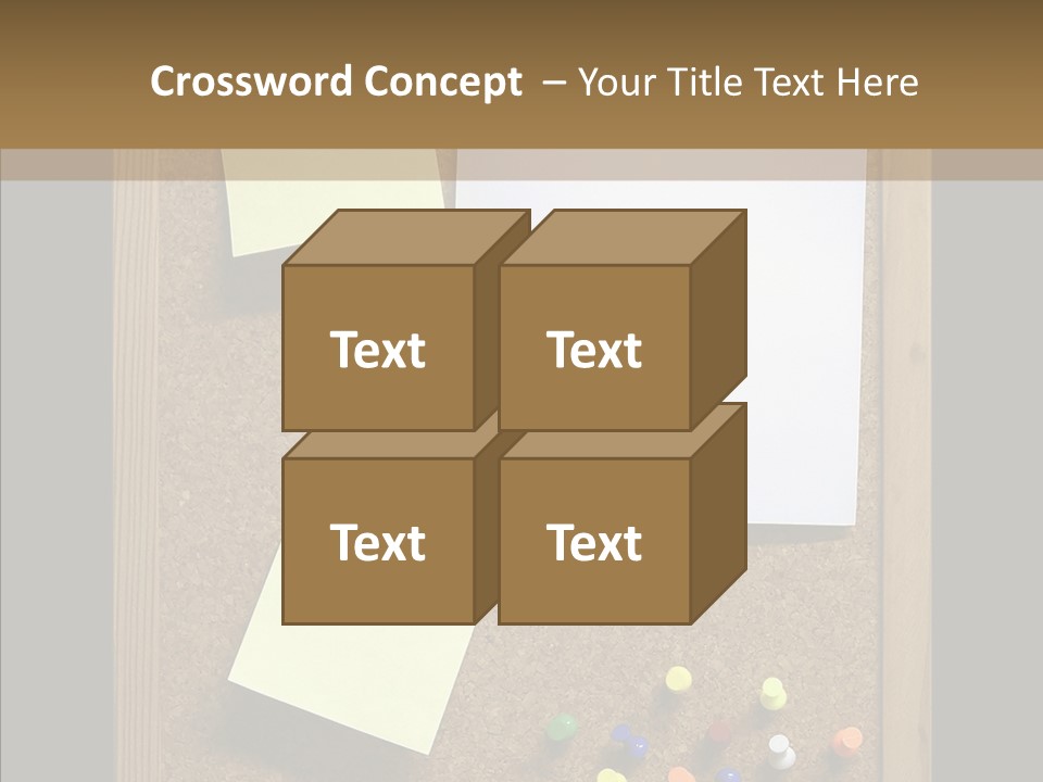 Pushpin Isolated Blank PowerPoint Template