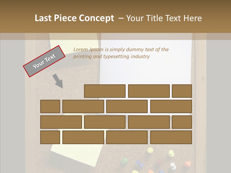 Pushpin Isolated Blank PowerPoint Template