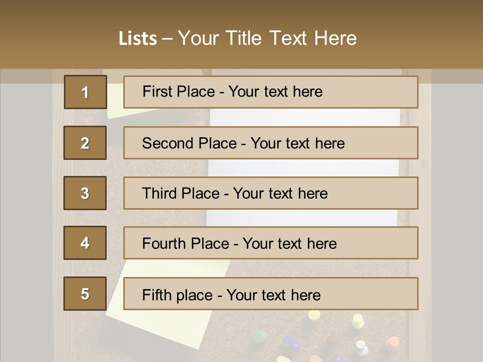 Pushpin Isolated Blank PowerPoint Template