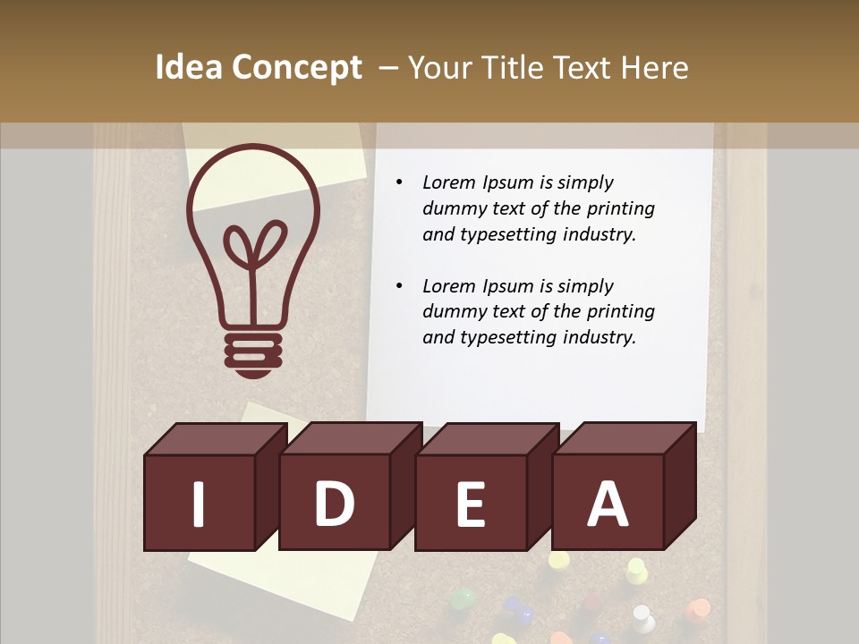 Pushpin Isolated Blank PowerPoint Template