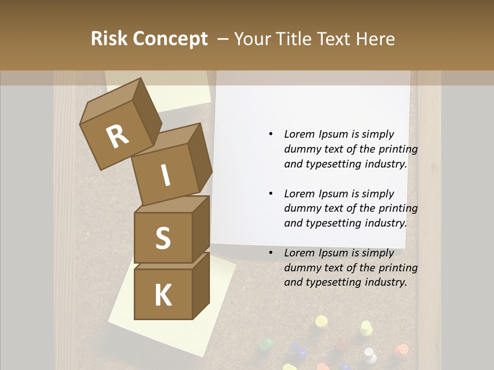 Pushpin Isolated Blank PowerPoint Template