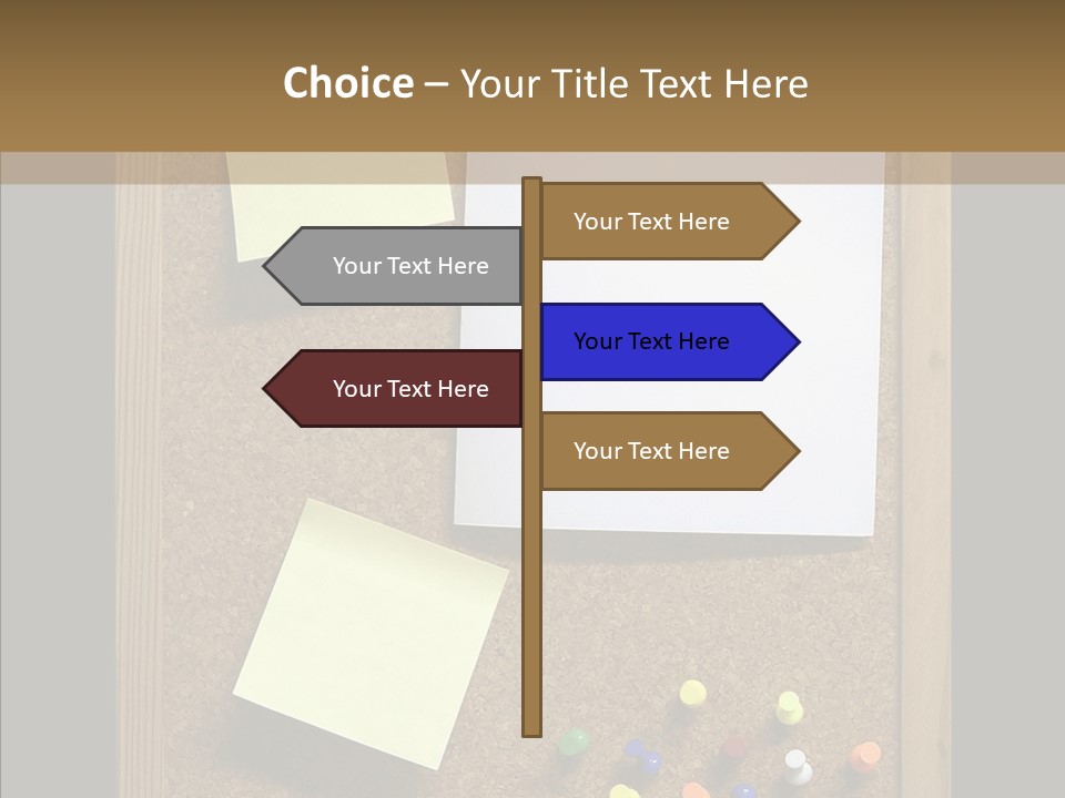 Pushpin Isolated Blank PowerPoint Template