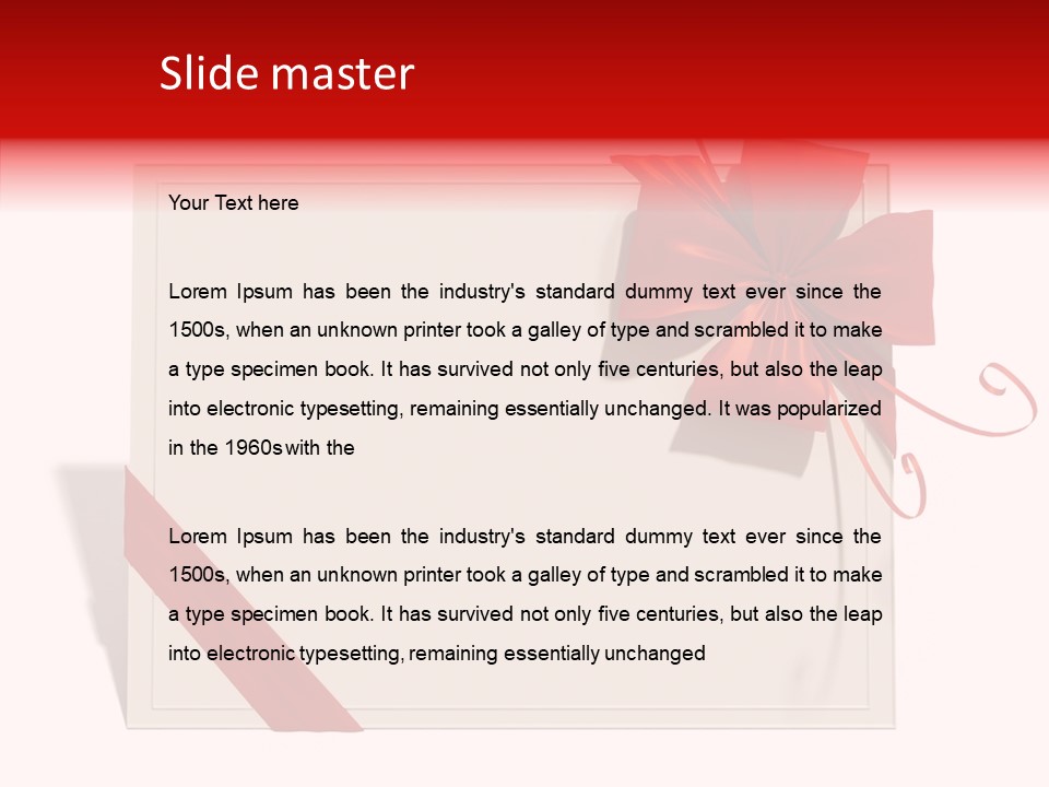 Orange Blank Ribbon PowerPoint Template