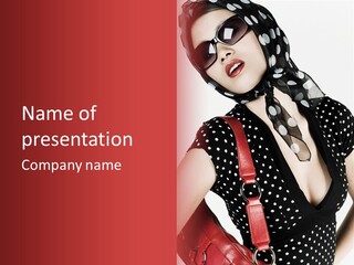 Stylish Polkadots Close PowerPoint Template