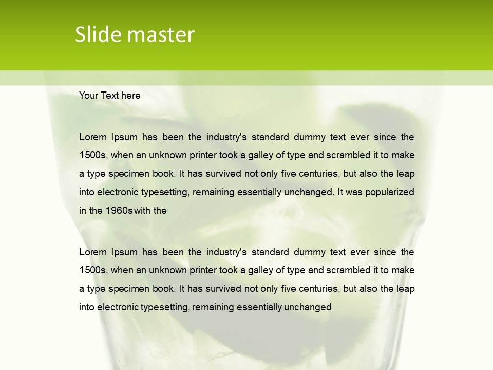 Mint National Poured PowerPoint Template