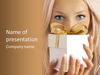 Caucasian Celebration Eyes PowerPoint Template