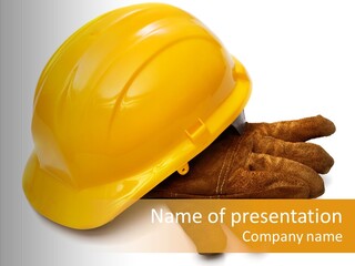 Construction Protective Head PowerPoint Template