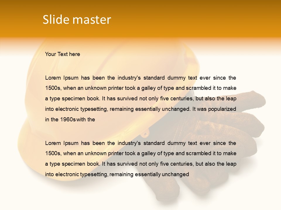 Construction Protective Head PowerPoint Template