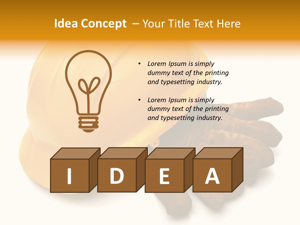 Construction Protective Head PowerPoint Template