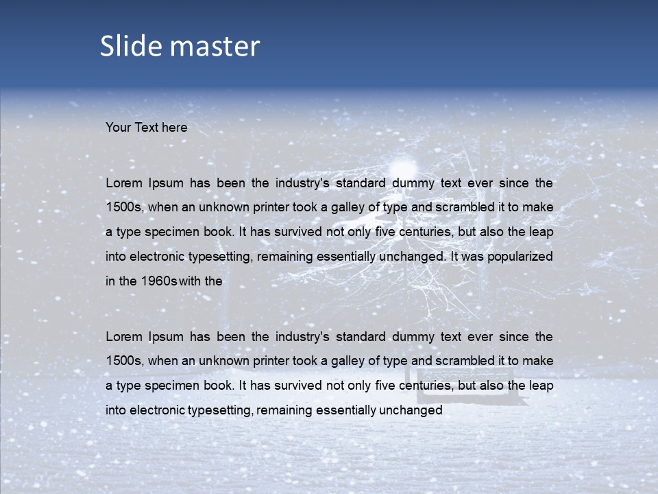 Snowscape Peaceful Lantern PowerPoint Template
