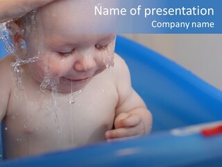 Childhood Blue Splash PowerPoint Template