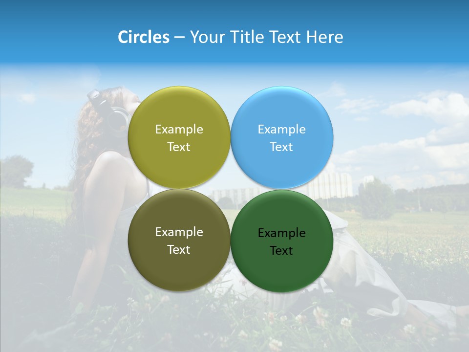 Summer Headphones Females PowerPoint Template