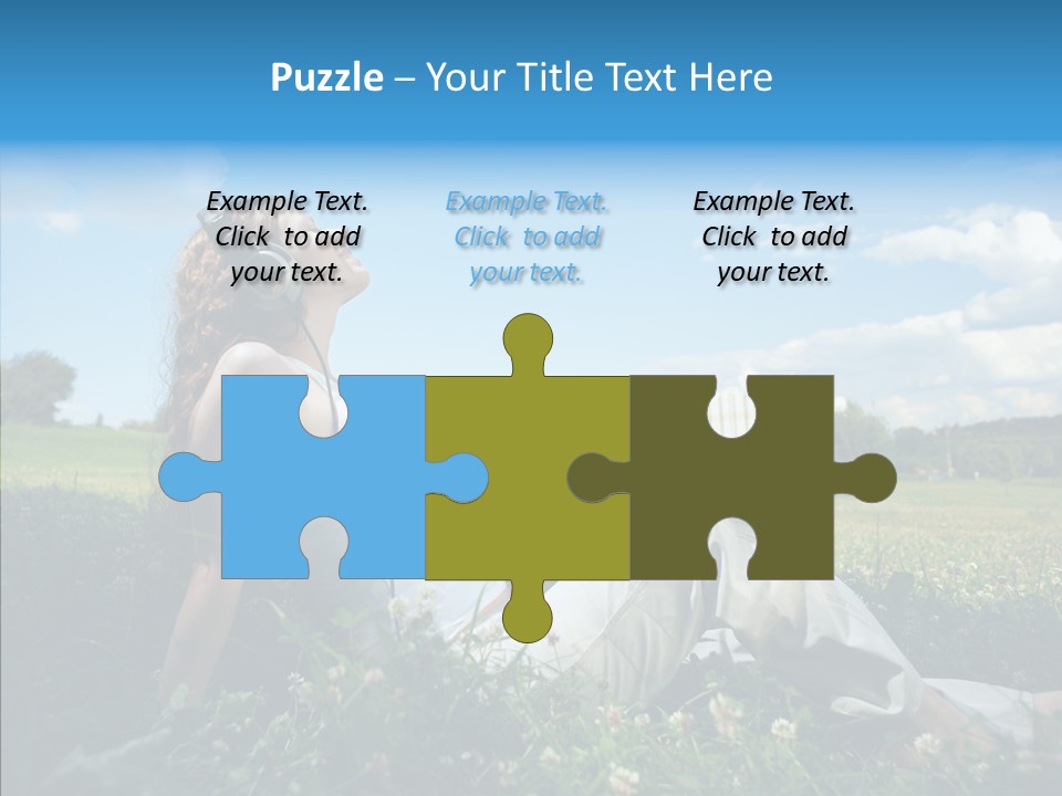 Summer Headphones Females PowerPoint Template