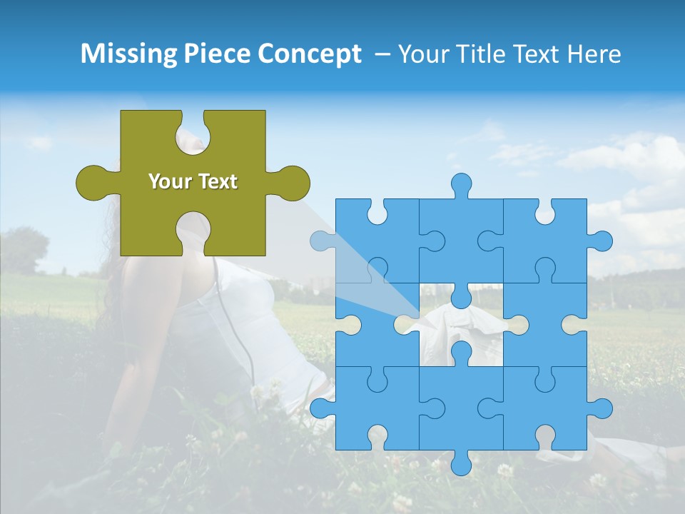 Summer Headphones Females PowerPoint Template