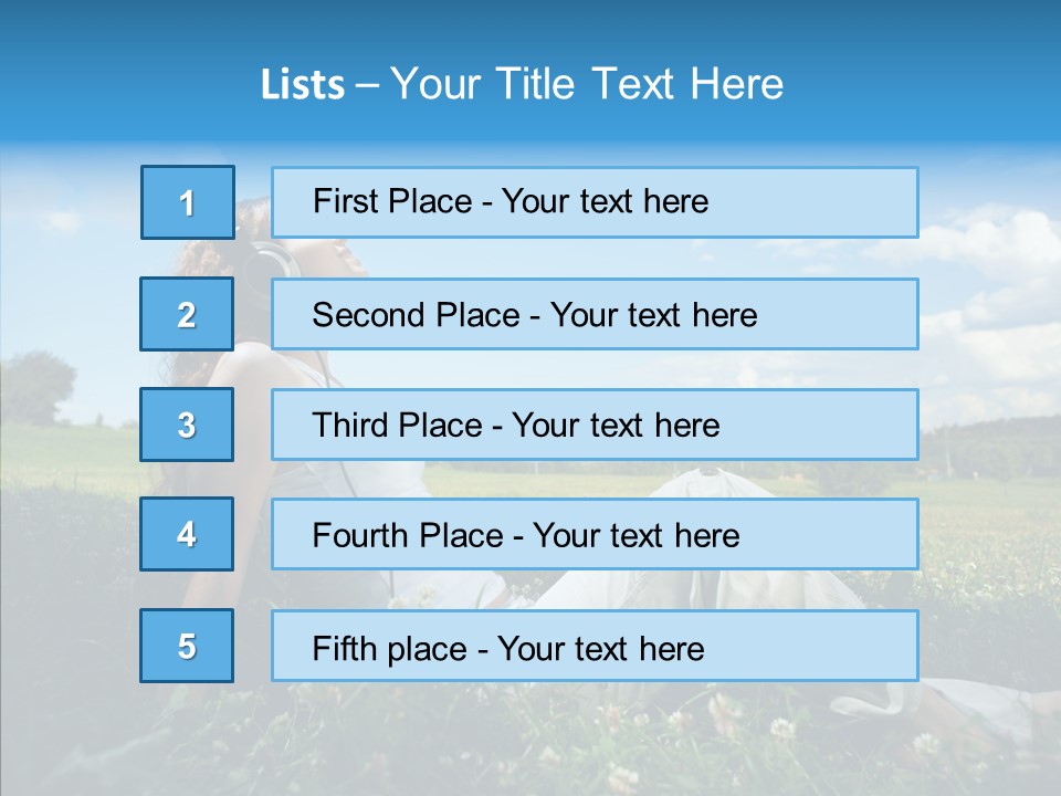 Summer Headphones Females PowerPoint Template