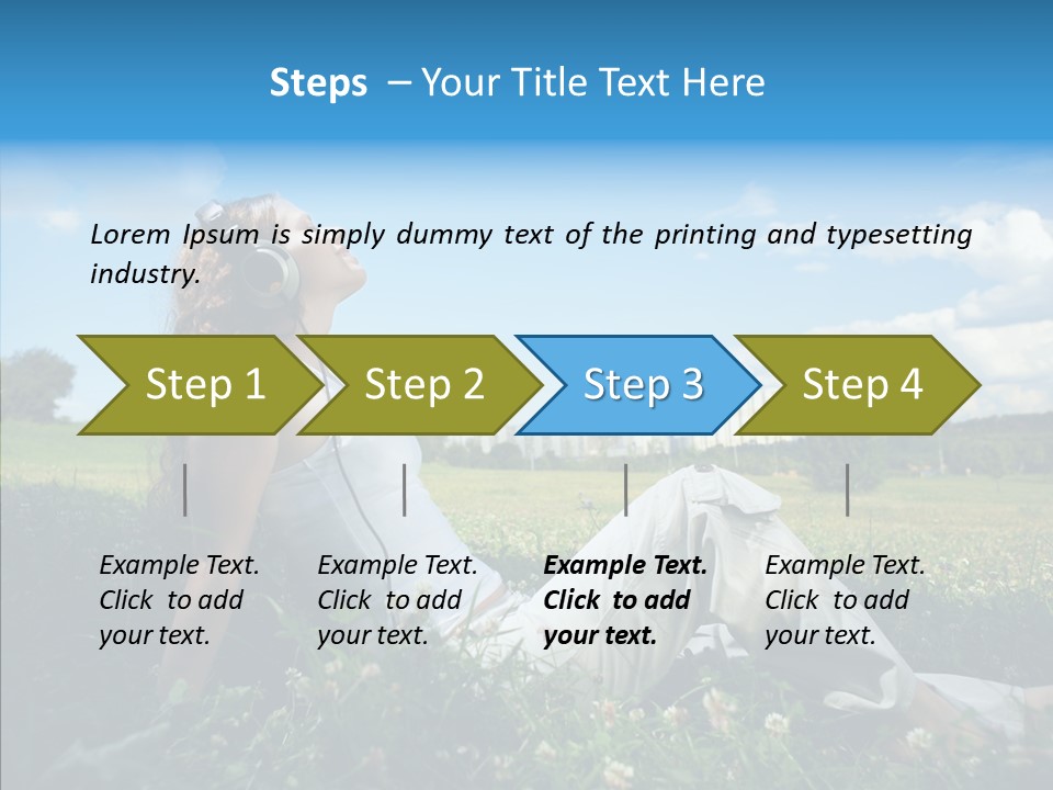 Summer Headphones Females PowerPoint Template