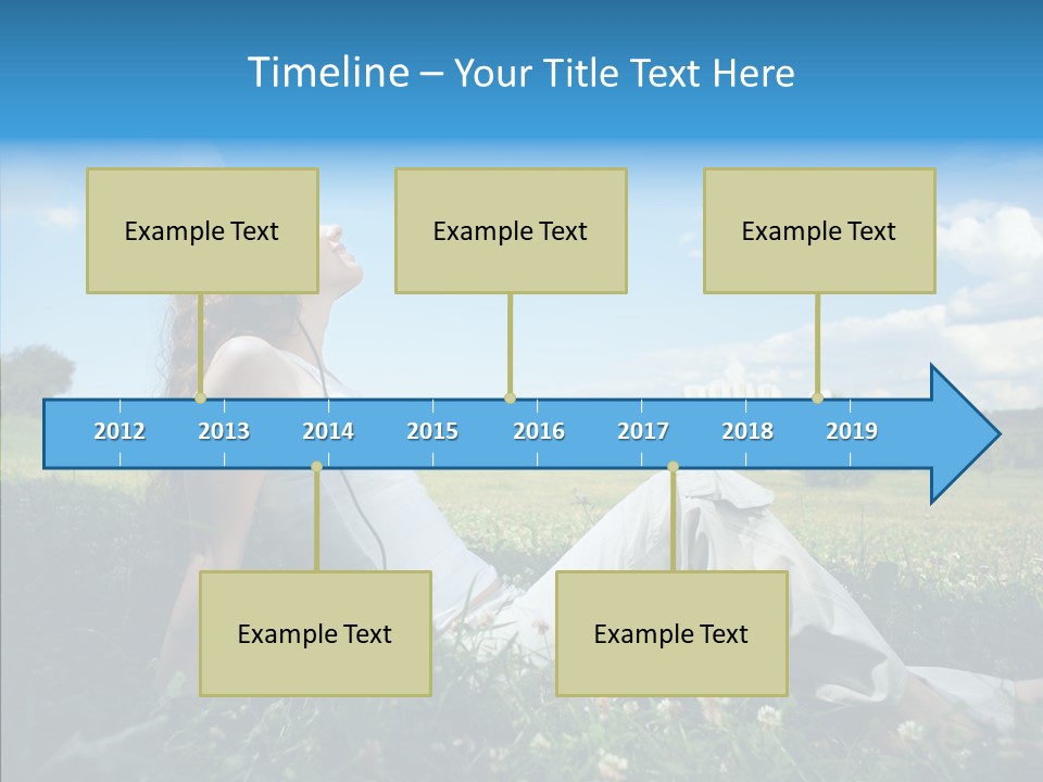 Summer Headphones Females PowerPoint Template