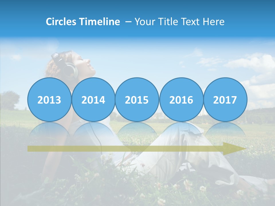 Summer Headphones Females PowerPoint Template