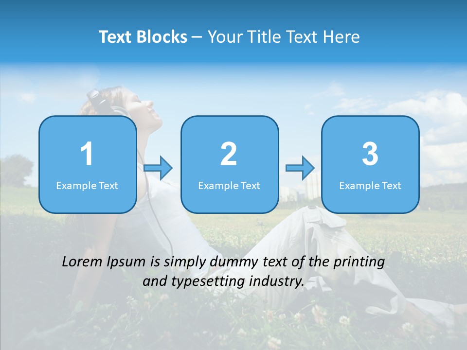 Summer Headphones Females PowerPoint Template