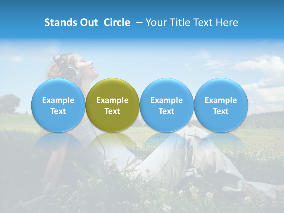 Summer Headphones Females PowerPoint Template