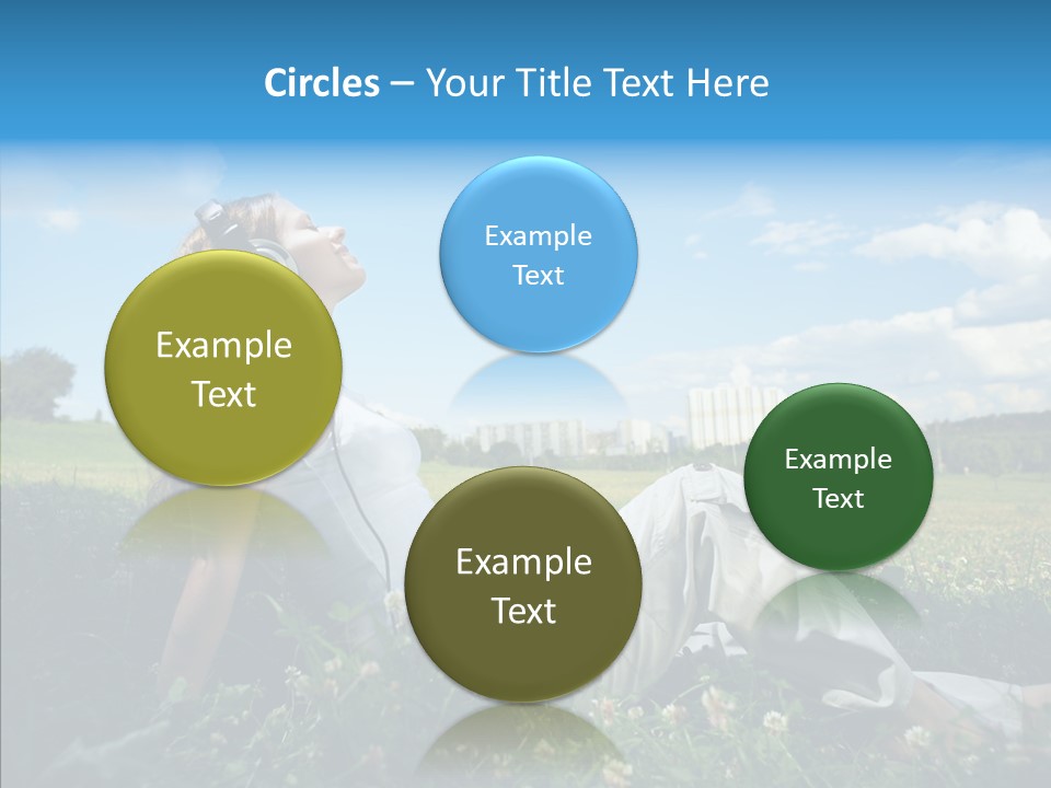 Summer Headphones Females PowerPoint Template