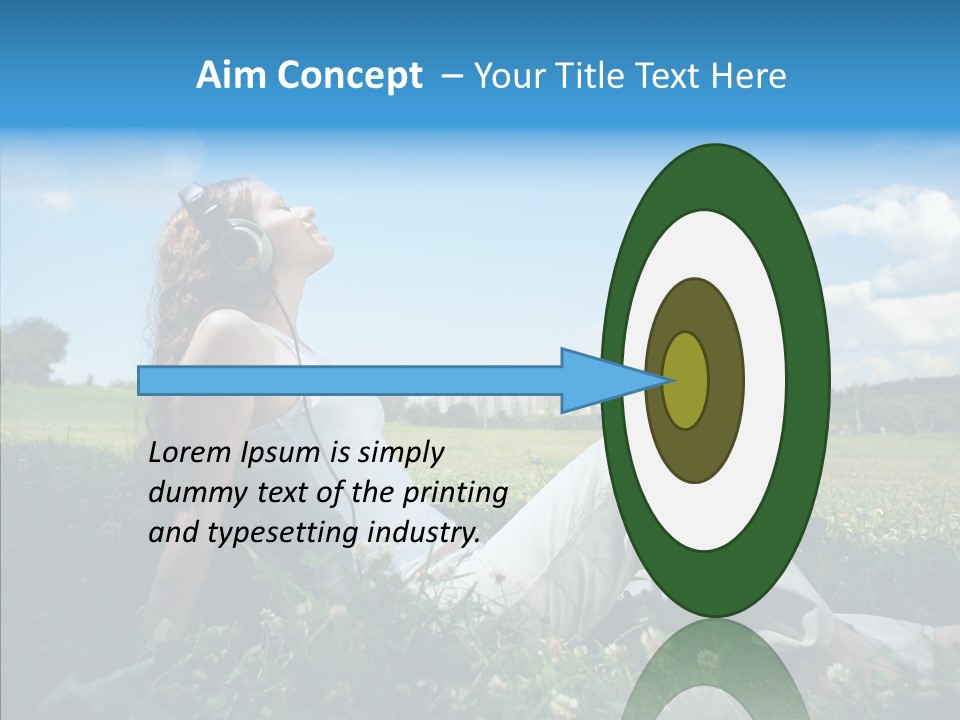 Summer Headphones Females PowerPoint Template