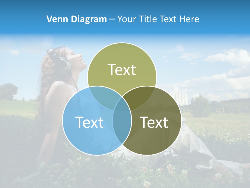 Summer Headphones Females PowerPoint Template