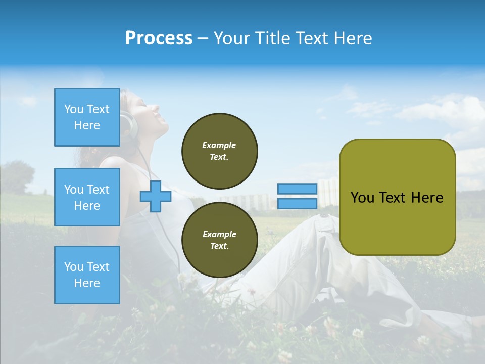 Summer Headphones Females PowerPoint Template