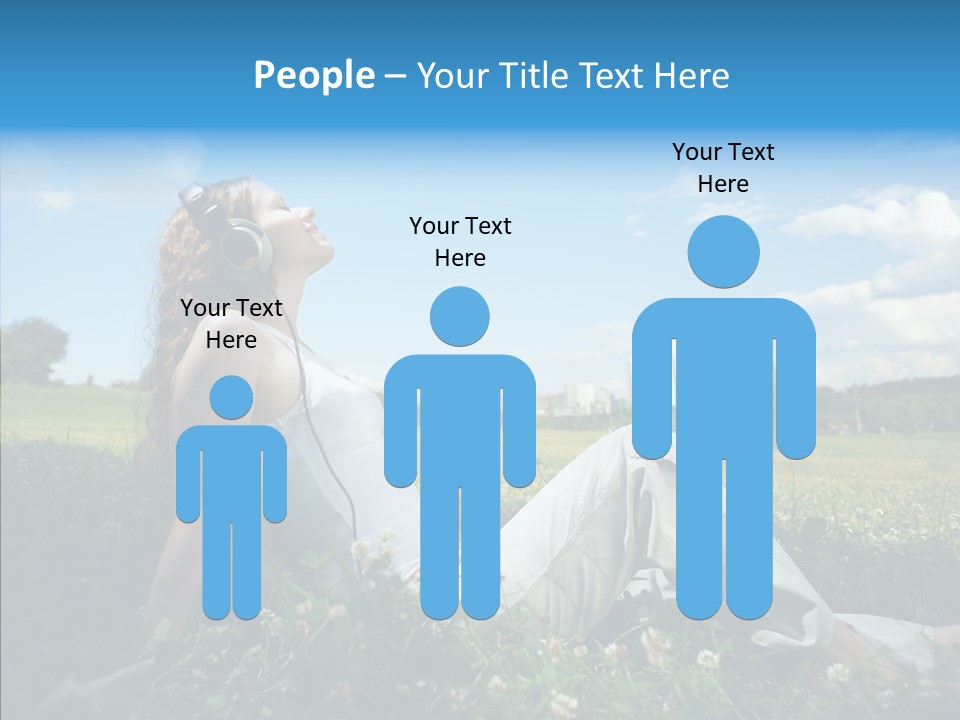 Summer Headphones Females PowerPoint Template