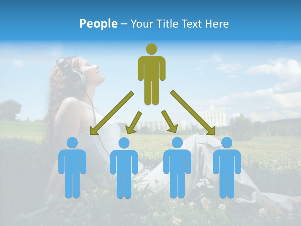 Summer Headphones Females PowerPoint Template