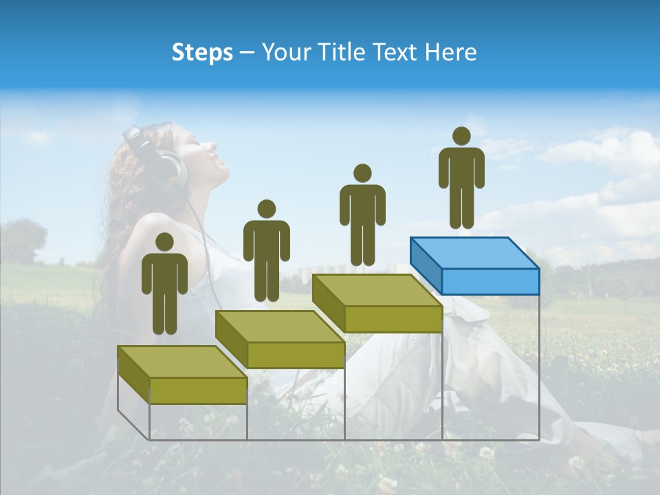 Summer Headphones Females PowerPoint Template