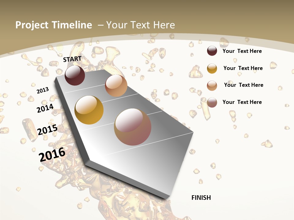 Colorful Swirl Gold PowerPoint Template