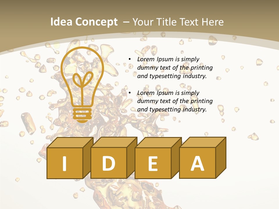 Colorful Swirl Gold PowerPoint Template