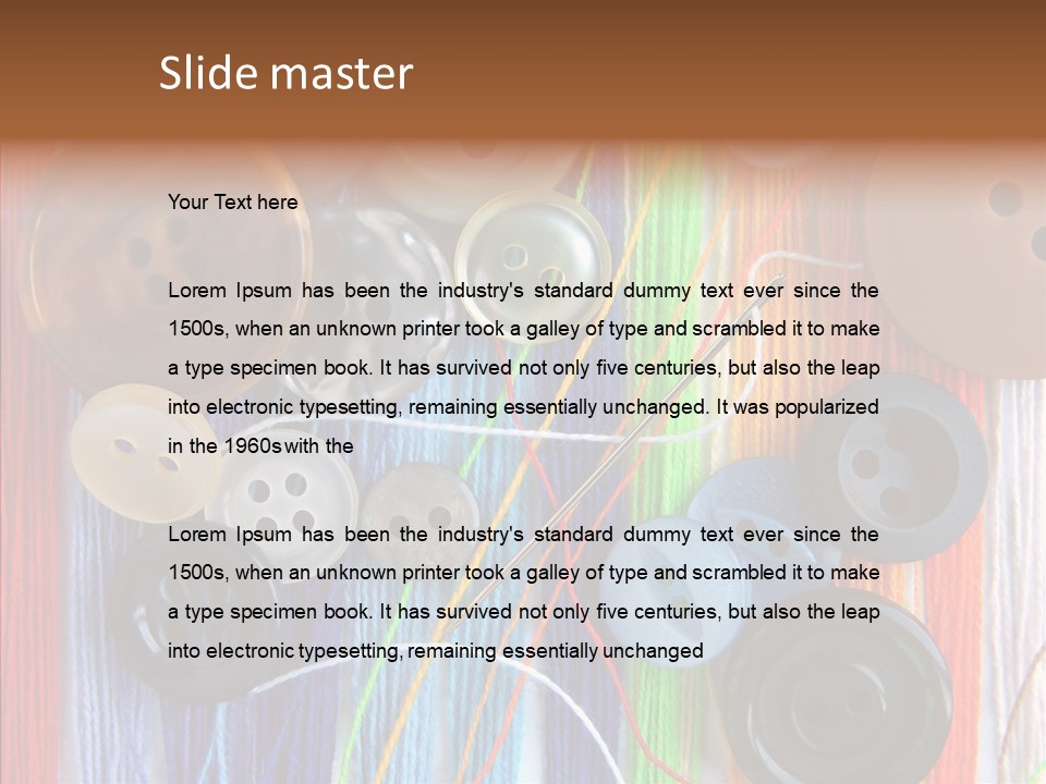 Scattered String Sewing PowerPoint Template