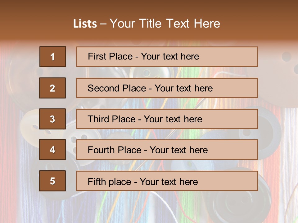 Scattered String Sewing PowerPoint Template