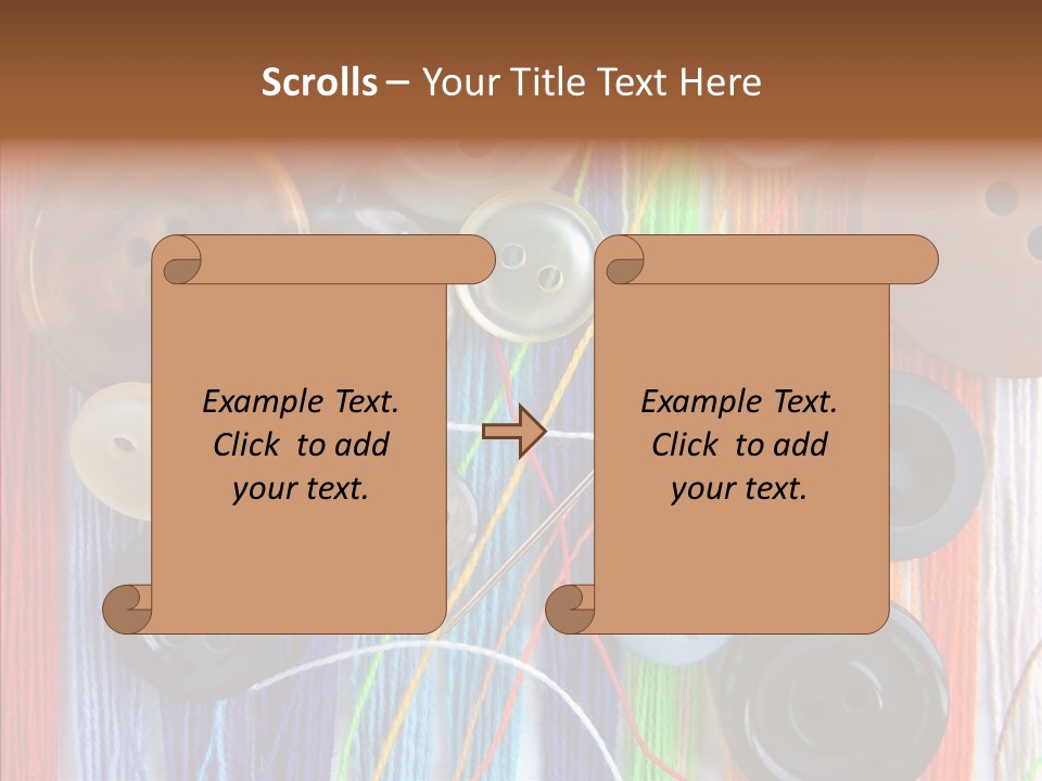 Scattered String Sewing PowerPoint Template