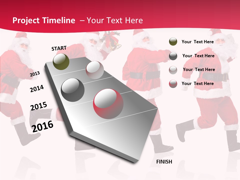 Isolate Santa Clock PowerPoint Template