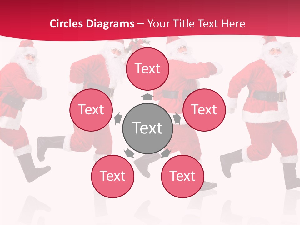 Isolate Santa Clock PowerPoint Template