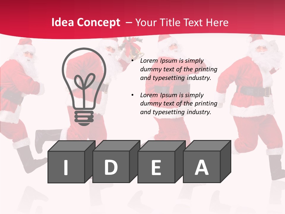 Isolate Santa Clock PowerPoint Template