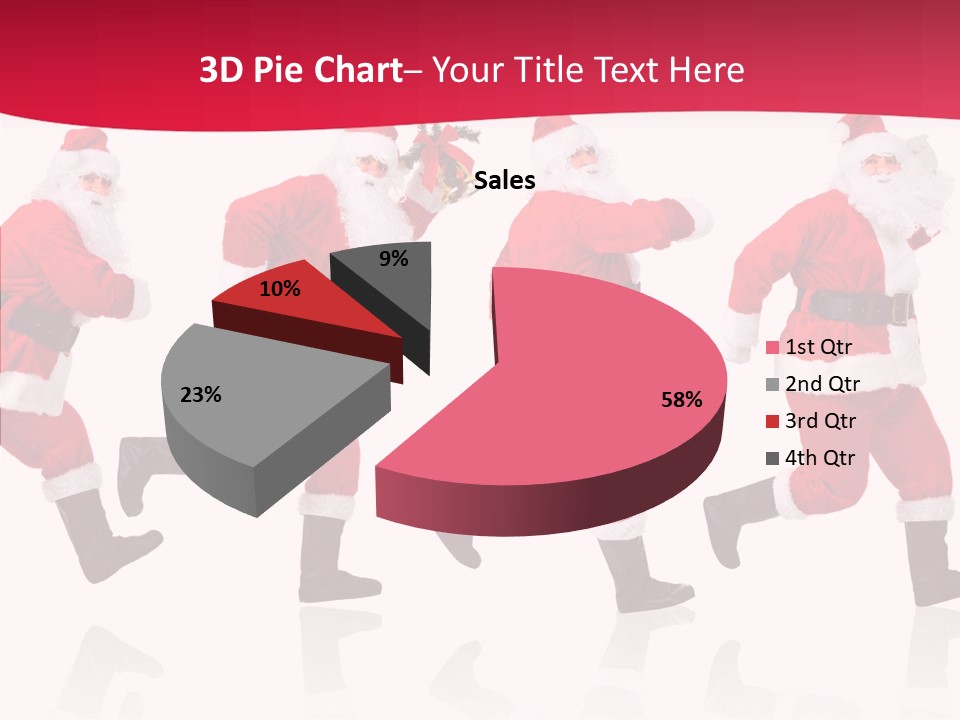 Isolate Santa Clock PowerPoint Template