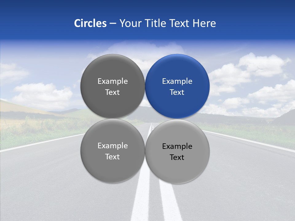 An Empty Road With A Blue Sky And Clouds In The Background PowerPoint Template