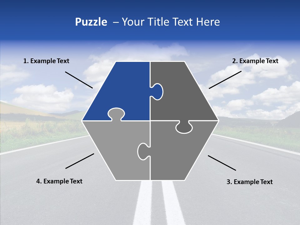 An Empty Road With A Blue Sky And Clouds In The Background PowerPoint Template